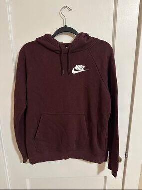 Nike Women’s Maroon Crewneck Hoodie with White Logo
